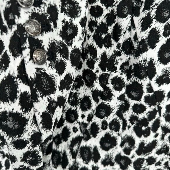 Lane Bryant Blazer Black Leopard Print Jacket Faux Leather Size 28 petite plus - Picture 13 of 13